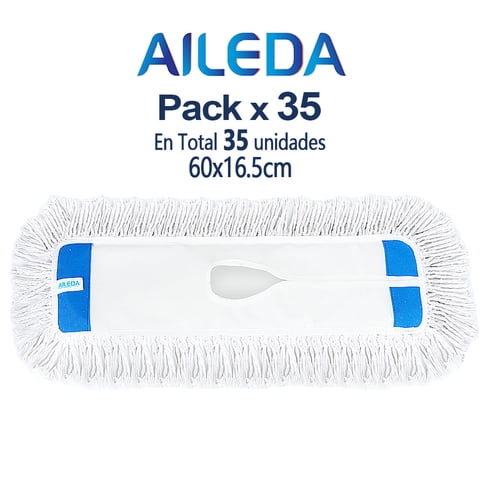 Aileda Repuesto Mopa Algodón 60Cm Doble Uso (Seco Y Húmedo) No Incluye El Palo (En Total 35 Unidades)