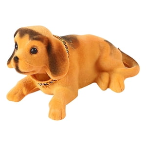 Magideal - Adornos De Coche Para Perros Con Cabeza Móvil, Adornos Para Salpicadero De Coche, Juguetes Artesanales, Regalos Creativos, Adorno De Oficina Para Escr Amarillo