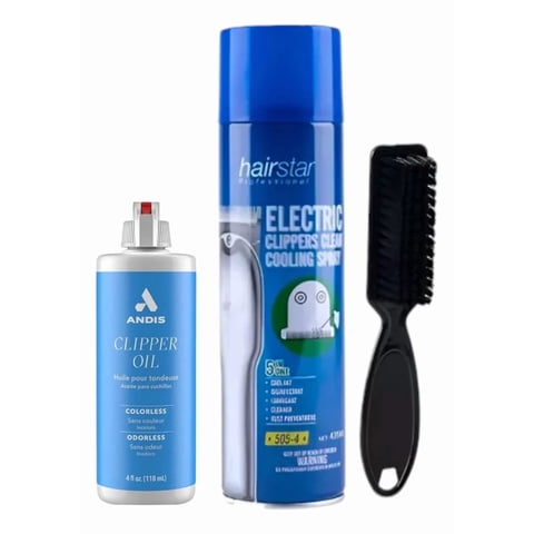 Linastore - Pack Limpieza Maquina Spray Enfriador + Aceite +Cepillo Andis