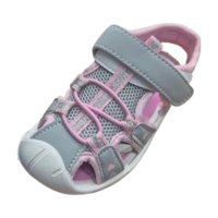 Vinnys Outlet - Sandalia Niña Rosa Gris Velcro