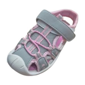Vinnys Outlet - Sandalia Niña Rosa Gris Velcro