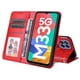 thumbnail image 5 of Funda tipo cartera FOXDOCK para Samsung Galaxy M33 5G , diseño girasol en relieve, cuero PU, cierre magnético, soporte y tarjetero, 5 of 5