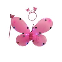 Genérico - Alas De Mariposa - Rosa - Con Luces Rosa S