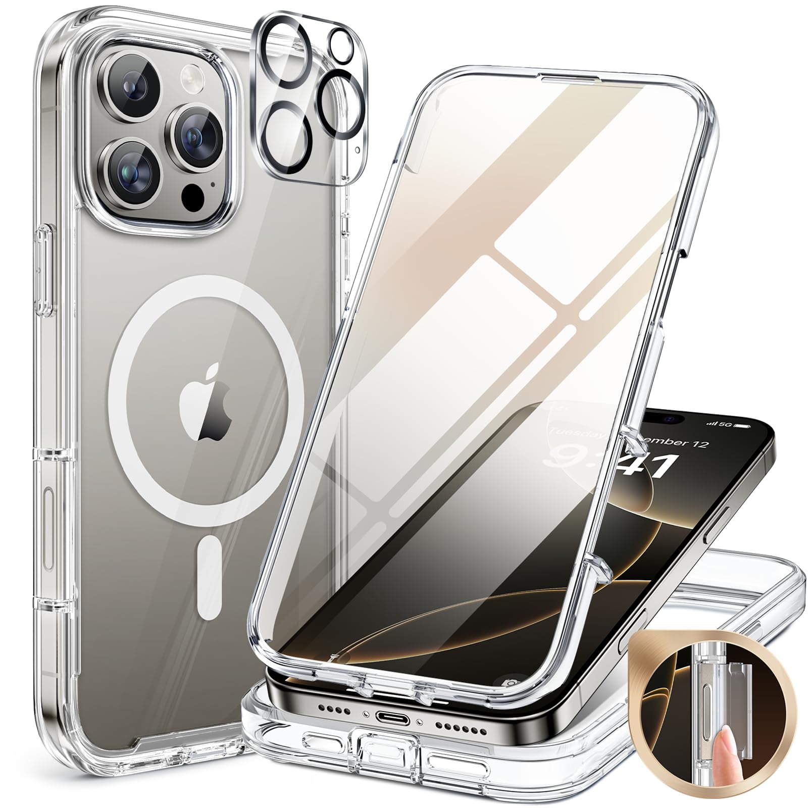 Funda Miracase Para Iphone 16 Pro Max Con Protector De Pantalla