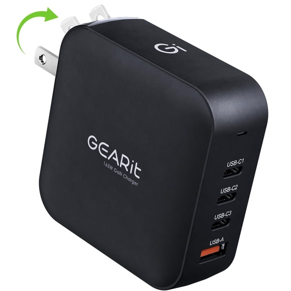 Cargador GEARit 165W 4 Puertos GaN USB C PD 3.1 PPS