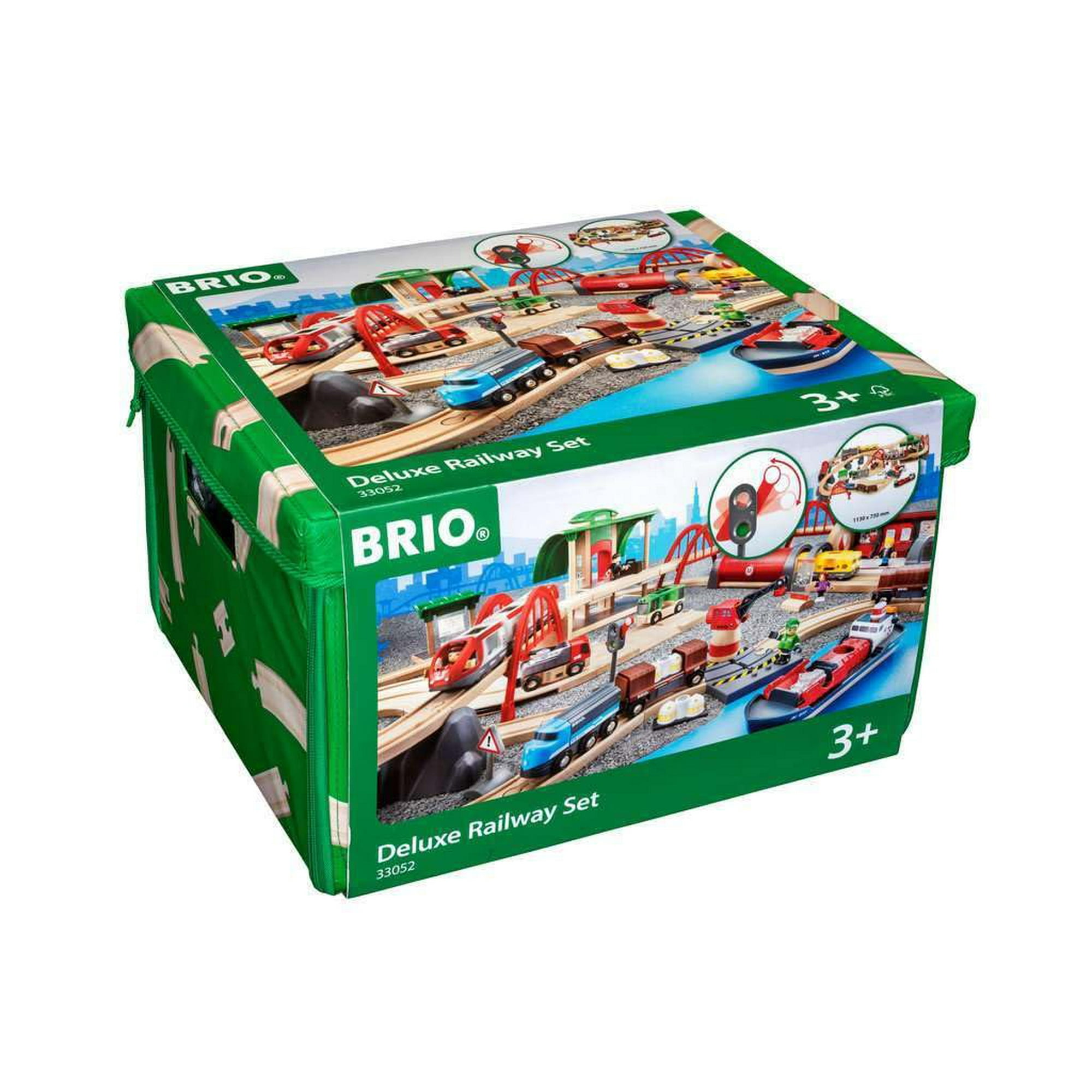 Juego De Juguetes De Tren De Madera Brio World 33052 Deluxe Railway Set