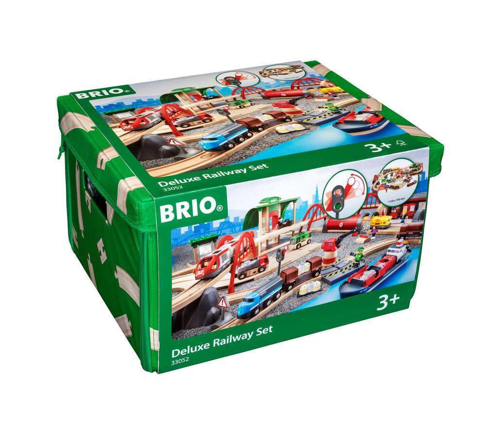 Juego De Juguetes De Tren De Madera Brio World 33052 Deluxe Railway Set