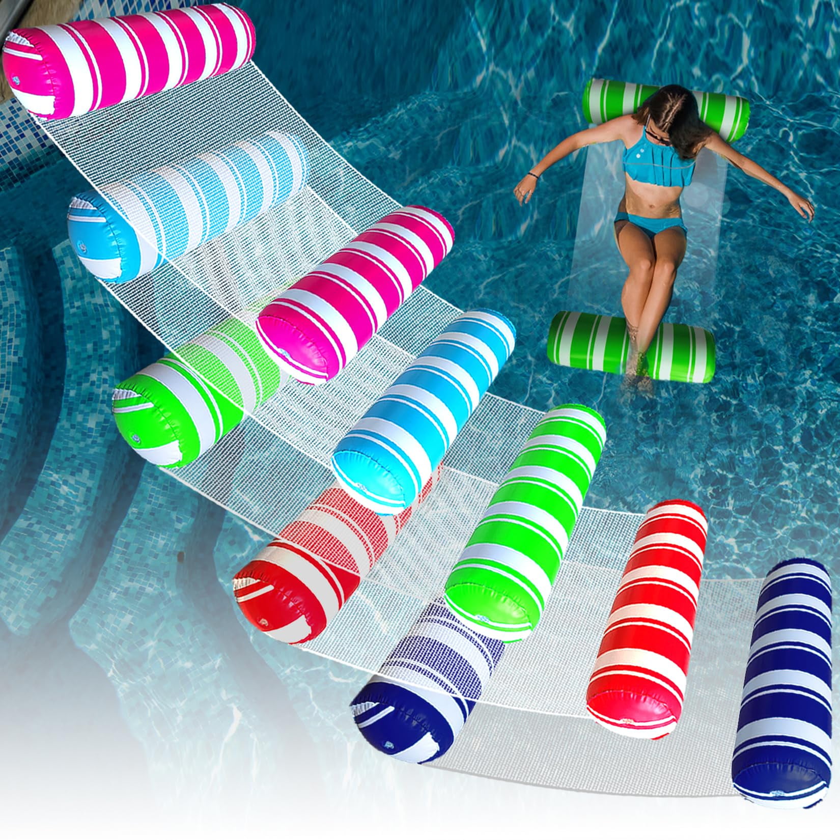 Hamaca Acuática Pool Floats Annil 4 En 1, Tamaño Adulto, Paquete De 5