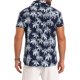 thumbnail image 3 of INSPIRE CHIC Camisas Hawaianas de Hombre de Manga Corta con Botones y Cuello de Campamento con Estampado de Hojas L Azul Marino, 3 of 5
