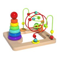 Magideal - Anillos De Apilamiento De Arco Iris De Juguete De Laberinto De Cuentas, Toy De Montaña De Montaña Educativa De Aprendizaje Temprano Para Niños Niños Y