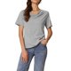 thumbnail image 1 of INSPIRE CHIC Top Casual Elástico de Manga Corta con Cuello de Cisne para Mujer 2XL Gris, 1 of 6