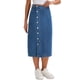 thumbnail image 1 of INSPIRE CHIC Falda Midi de Mezclilla para Mujer de Cintura Alta con Botones y Abertura Casual S Azul, 1 of 6