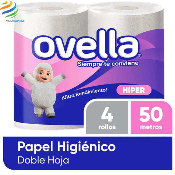 Papel Higienico Ovella 50 Metros Paquete de 4 Unidades
