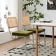 thumbnail image 2 of Dining Chairs Set of 2, Velvet Rattan Side Accent Chairs with Chrome Legs, Modern Mid Century Breuer Designed Chairs, Upholstered Dining Living Room Kitchen Chairs (Olive Green-2pcs), 2 of 3