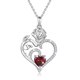 thumbnail image 1 of Collar HESHPAWS 925 Sterling Silver Birthstone Rose Flower Heart Pendant 18+2", 1 of 6