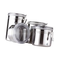 Magideal - 4 Botes De Café De Acero Inoxidable, Regalos Para Amantes Del Café, Tarro De Almacenamiento De Cereales, Contenedor De Granos De Café Para Azúcar, Hoj 4 Pulgadas