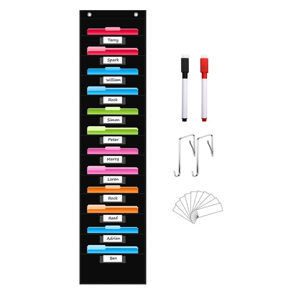 Gráfico de bolsillo REGELETO con 12 compartimentos para el aula, color negro