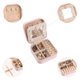thumbnail image 3 of Caja de joyería de viaje REGALWOVEN con espejo, mini organizador de joyas portátil de cuero PU, estuche de almacenamiento y exhibición, color rosa K, 3 of 7