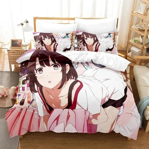 Saenai Heroine no Sodatekata Megumi Kato Bedding Set Boys Girls Twin Queen Size Duvet Cover Pillowcase Bed Kids AdultBed Sheets