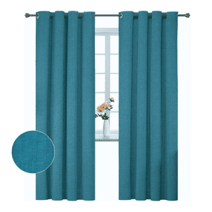 Clems - Pack 2 Cortina Jacquard Tradicional 140X225Cm Turquesa