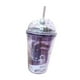 thumbnail image 1 of Taza De Agua Creativa, Vaso Para Batidos, Taza Para Bebidas Frías Con Tapa Y Pajita, Color Morado, 17,6 Cm X 10,2 Cm, 1 of 3