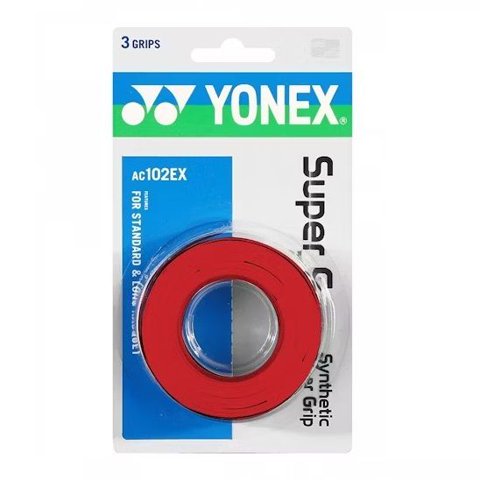 Overgrip Yonex Super Grap Rojo X3 Tenis/Padel