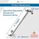 thumbnail image 3 of Brazo de extensión para cabezal de ducha SparkPod 11, latón macizo cromado, 3 of 8