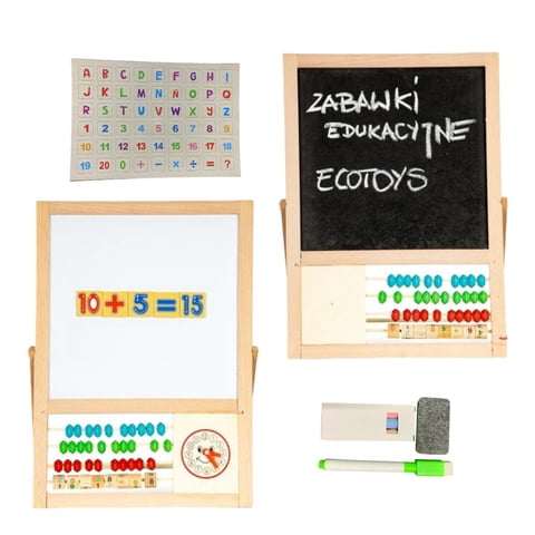 N-Ofertas - Pizarra Didactica Atril Magnetica Niños Doble Con Abaco