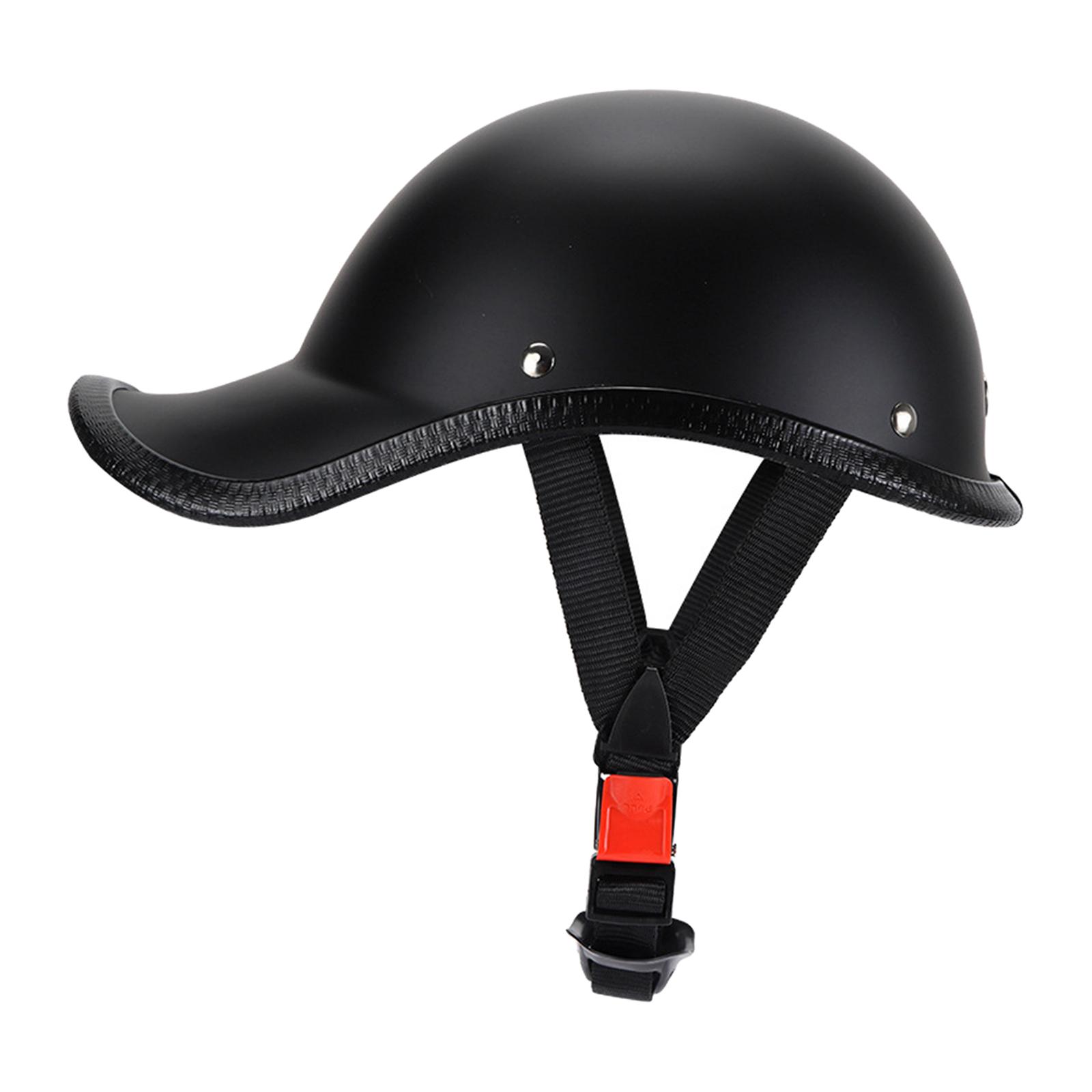 Magideal - Cascos De Media Cara Para Motocicleta Gorra De Béisbol Estilo Verano Ciclismo Casco De Seguridad Matt Black Negro Mate
