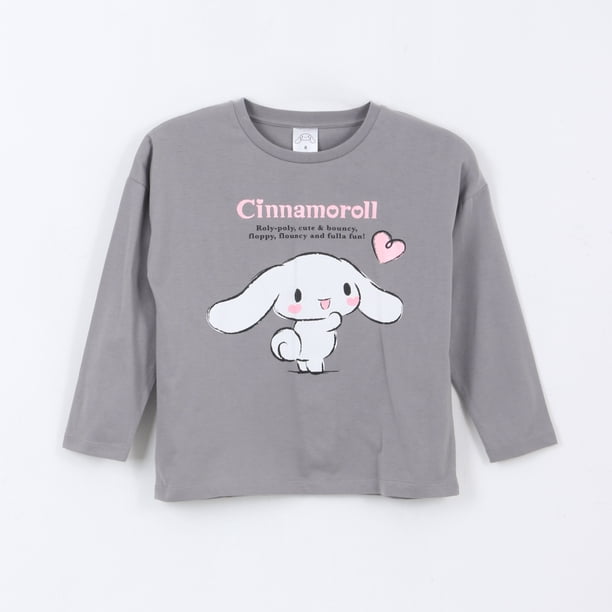 Polera Manga Larga Niña Cinnamoroll Gris Hello Kitty