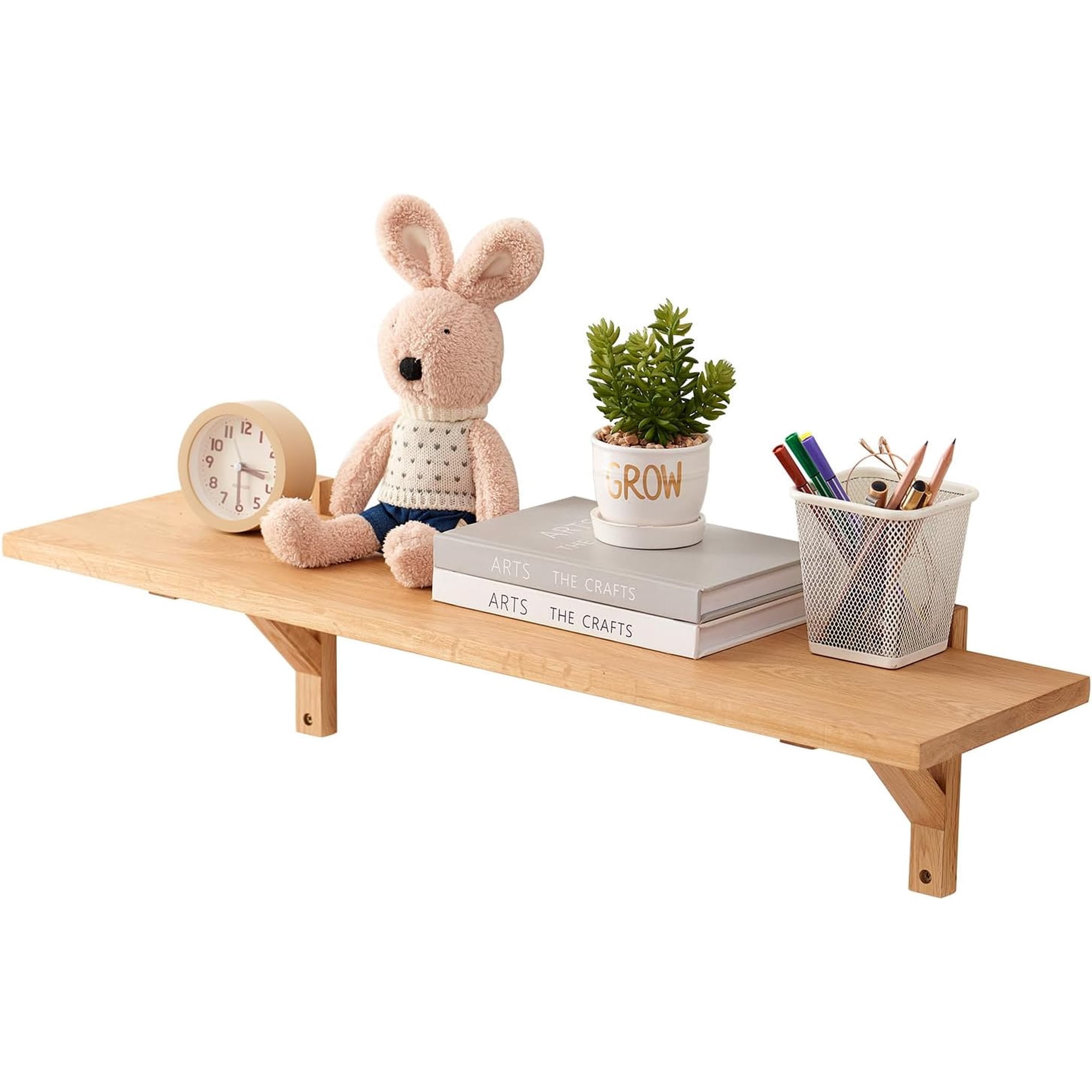 Wakshome - Estante Organizador Baño Repisas Flotantes Pared Marrón Grande