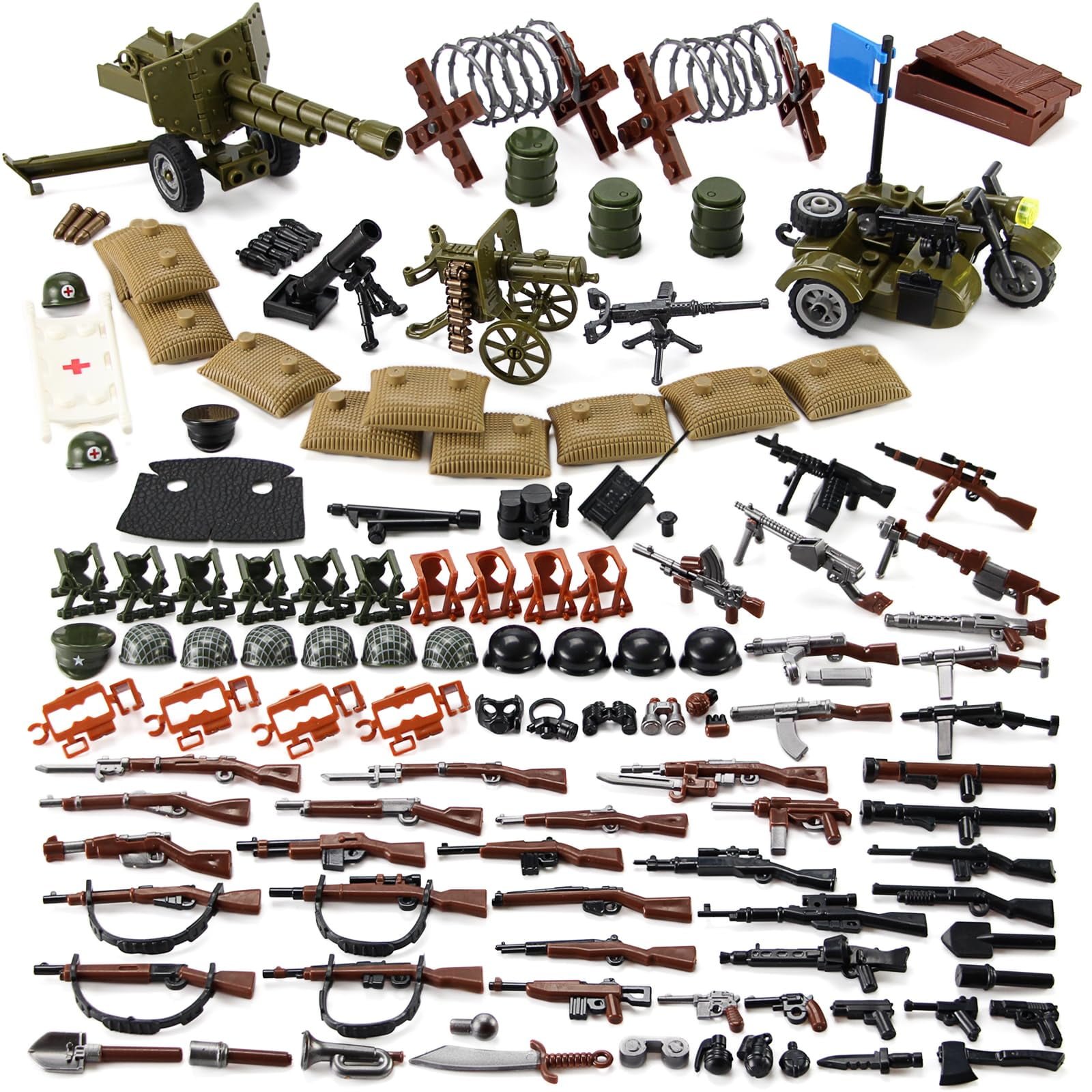 Set De Armas Feleph Segunda Guerra Mundial Con Accesorios Para Figuras De Soldados