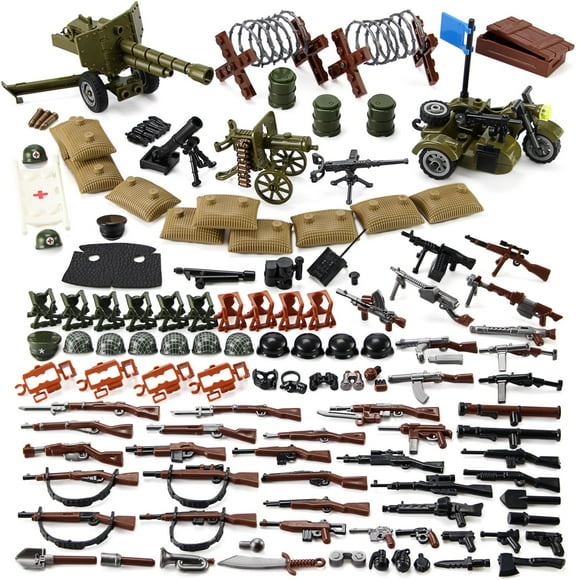 Set de Armas Feleph Segunda Guerra Mundial con Accesorios para Figuras de Soldados