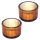 thumbnail image 1 of Uxcell 2 Pcs Portavelas para Velas de Té Portavelas de Cristal para Decoración de Centro de Mesa Marrón, 1 of 6