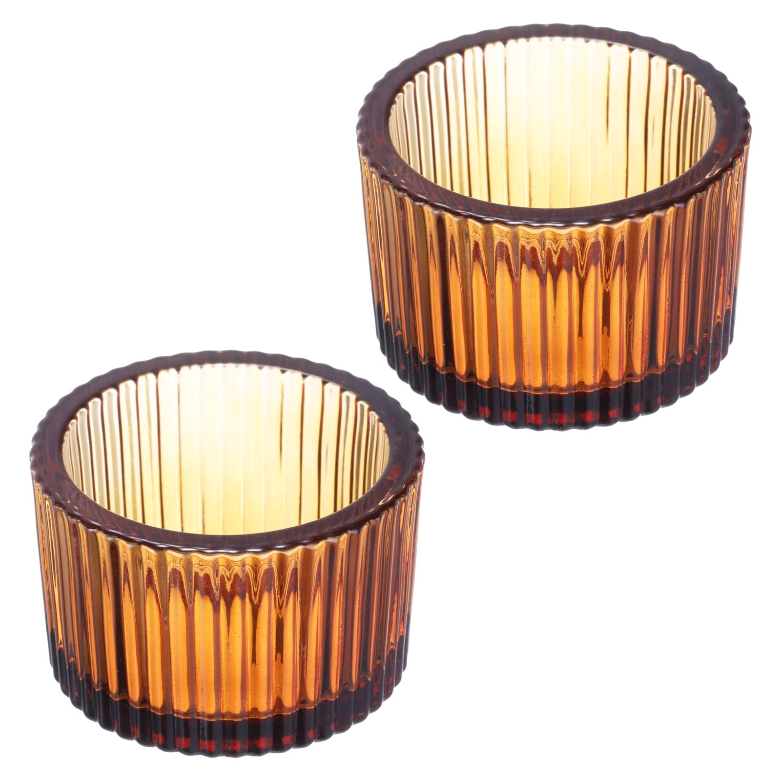 Uxcell 2 Pcs Portavelas Para Velas De Té Portavelas De Cristal Para Decoración De Centro De Mesa Marrón