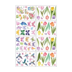 Bothyi - 8 Hojas De Pegatinas Para Ventana, Pájaros Para Exhibición De Vidrio, Decoración, Escaparate, Hogar