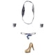 thumbnail image 2 of Conjunto De Bragas Y Sujetador De Bikini Plateado, 1/6, Para Figura Femenina De Busto Grande De 12'', 2 of 3