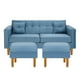 thumbnail image 1 of Sofa New Retro 3c + 2 Pouf Felpa 04 Azul Petroleo, 1 of 6