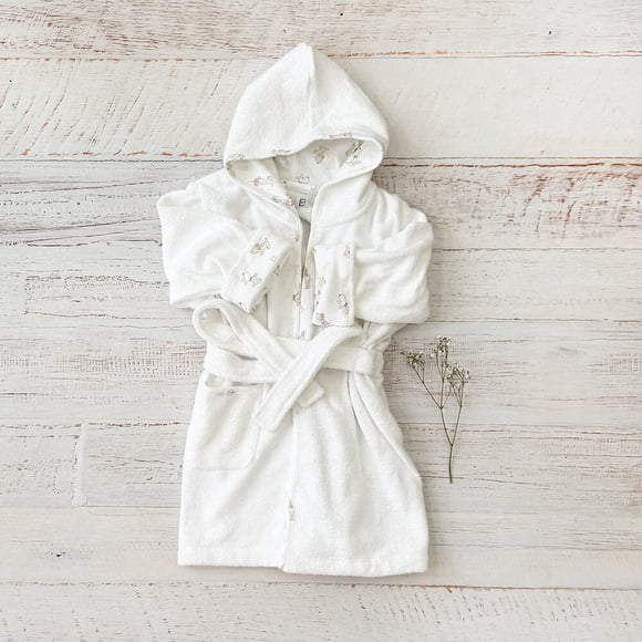 Bata de Baño Pau Rosado Algodón Pima Bebé - Talla 8 AÑOS