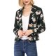 thumbnail image 1 of INSPIRE CHIC Chaqueta de Traje de Trabajo Abierta con Solapa de Muesca Estampada para Mujer XS Negro-Floral, 1 of 8
