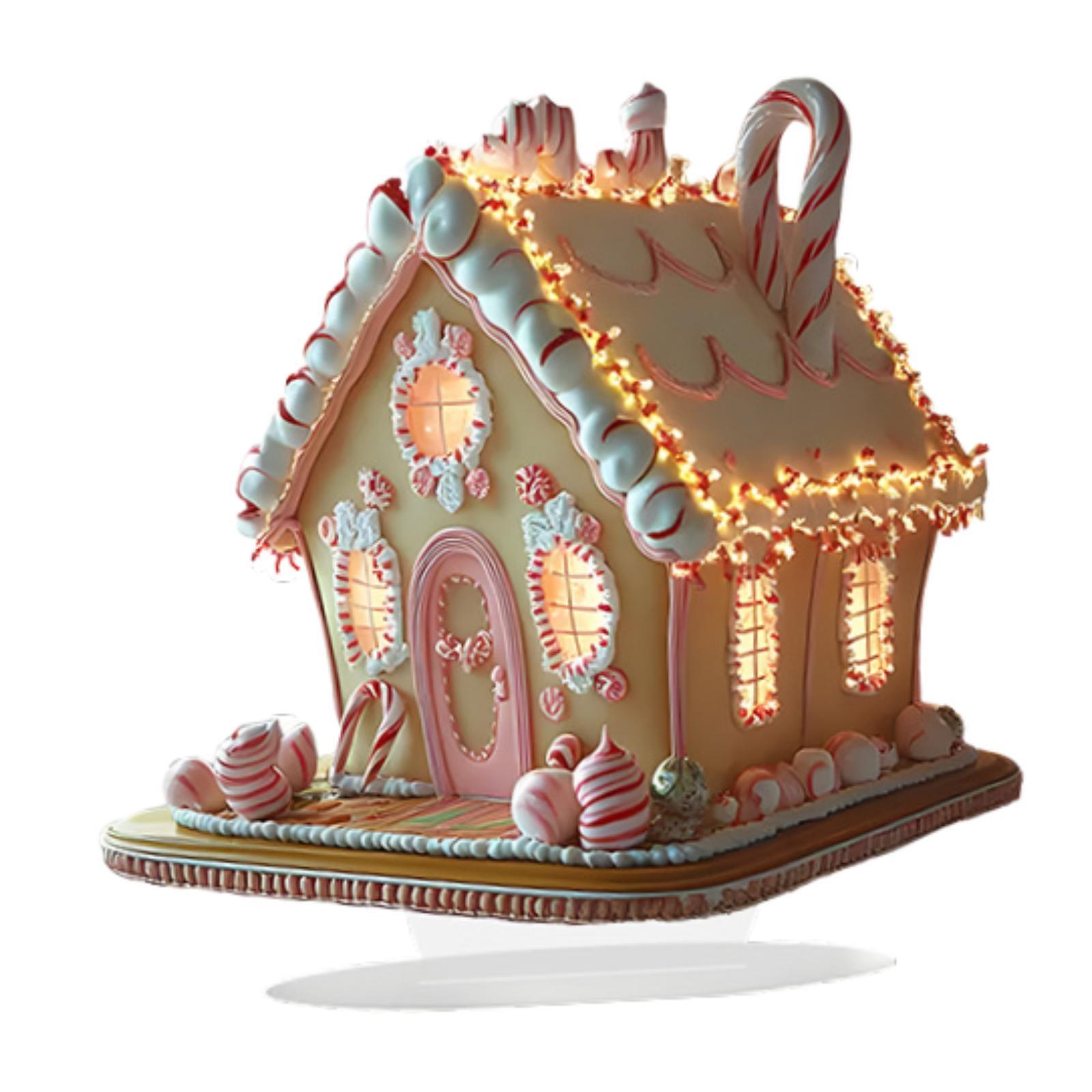 Magideal - Mini Casa De Pastel De Navidad, Decoración Navideña, Colección De Regalos Para Amigos, Adorno De Escritorio En Miniatura Para Sala De Estar Interior,