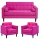 thumbnail image 1 of Sofa Retro 3 Cuerpos 1-1 Felpa Fucsia, 1 of 5