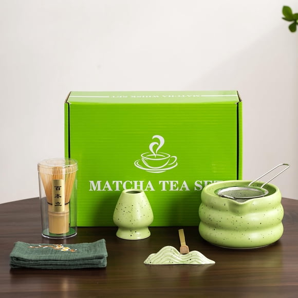 Juego de té matcha DWEHIXBUY japonés, 7 piezas con tazón, batidor y más