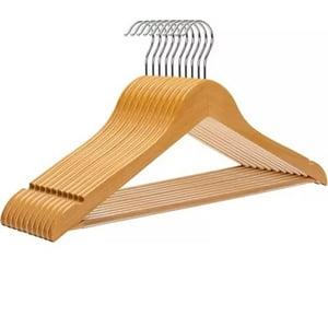 Genérico - Colgadores De Ropa Set 10 Pcs Madera