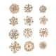 thumbnail image 1 of 12pcs forma de flor chapado en oro diamantes de imitación broches de oro pequeño, 1 of 3