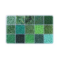 Bothyi - Fabricación De Pulseras De Cuentas De Vidrio Redondas De Colores Con Caja De Almacenamiento Para Manualidades De Bricolaje Verde Oscuro