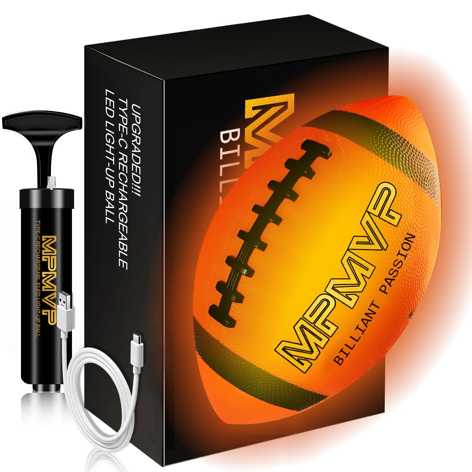 Football Cadyaw Light Up, Recargable, Tamaño 6, Niños De 8 A 12 Años