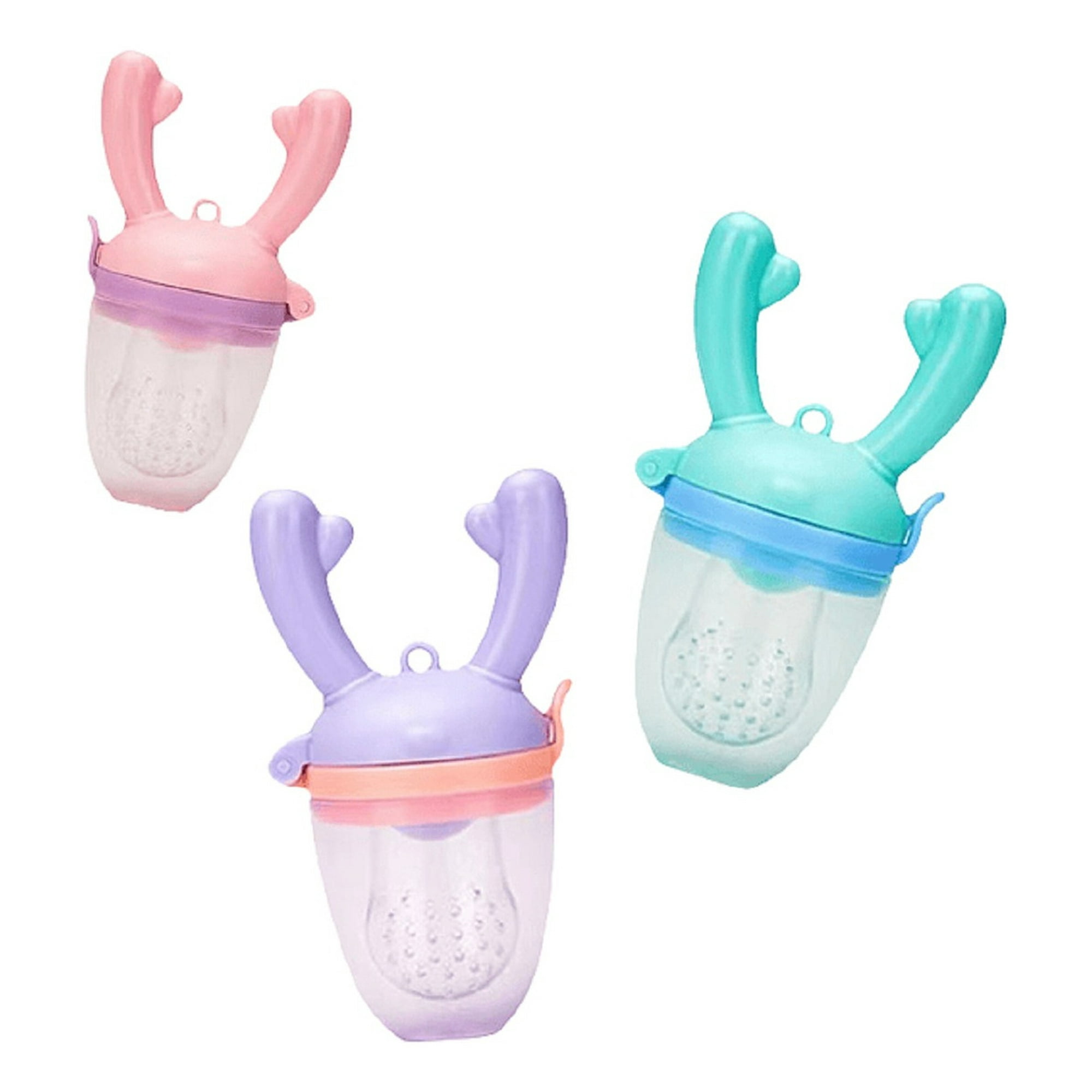 Genérico - Set 4 Chupete Alimentador Frutas Silicona Mordedor Bebes Lau