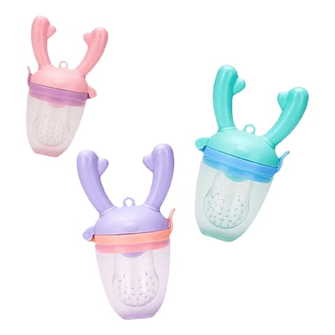 Genérico - Set 4 Chupete Alimentador Frutas Silicona Mordedor Bebes Lau