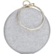 thumbnail image 1 of Bolso de mano para mujer, estilo tote, con cadena y anilla circular con diamantes de imitación, color plateado, talla única, 1 of 5